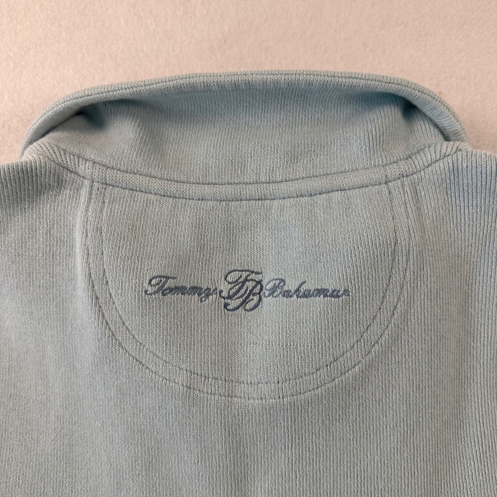 Tommy Bahama Womens Light Blue Ribbed 1/4 Zip Pullover Sweater Small TW2871 - Picture 8 of 8